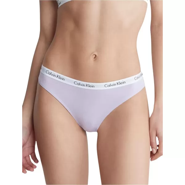 Calvin Klein Womens Carousel Logo Cotton Stretch Bikini Panties 3 Pack3 BlackWhitePastel Lilac