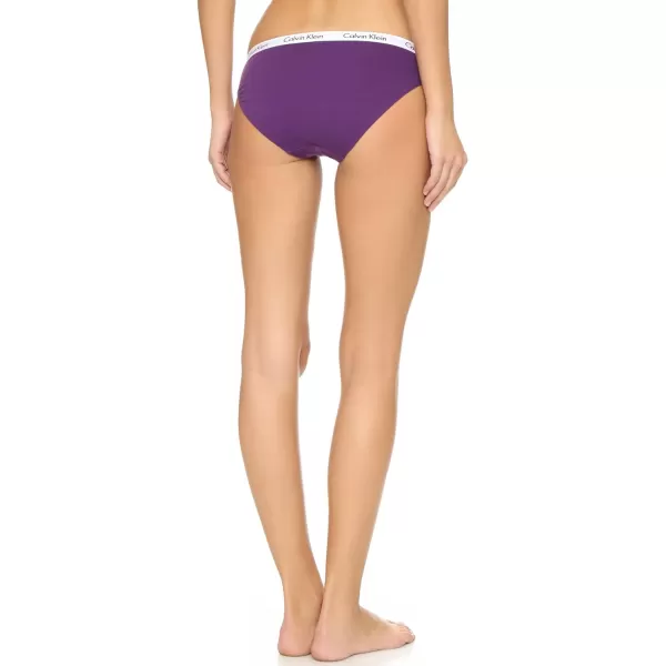 Calvin Klein Womens Carousel Logo Cotton Stretch Bikini Panties 3 Pack3 BreezePlum TerryIgnite