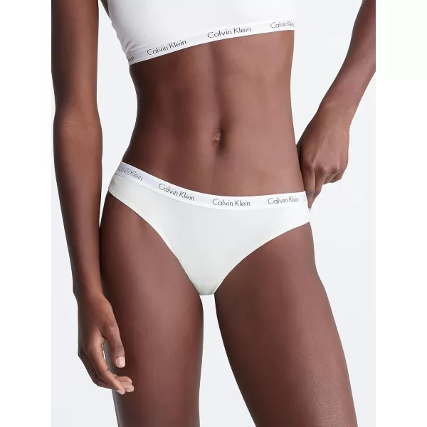 Calvin Klein Womens Carousel Logo Cotton Stretch Bikini Panties 3 Pack3 Canary GreenStone GreyBlueberry