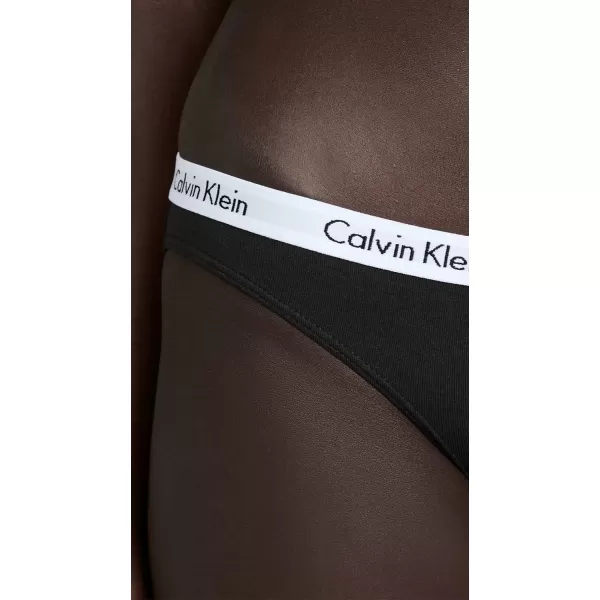 Calvin Klein Womens Carousel Logo Cotton Stretch Bikini Panties 3 Pack3 Feeder Stripe Pale OrchidSnow HeatherBlack