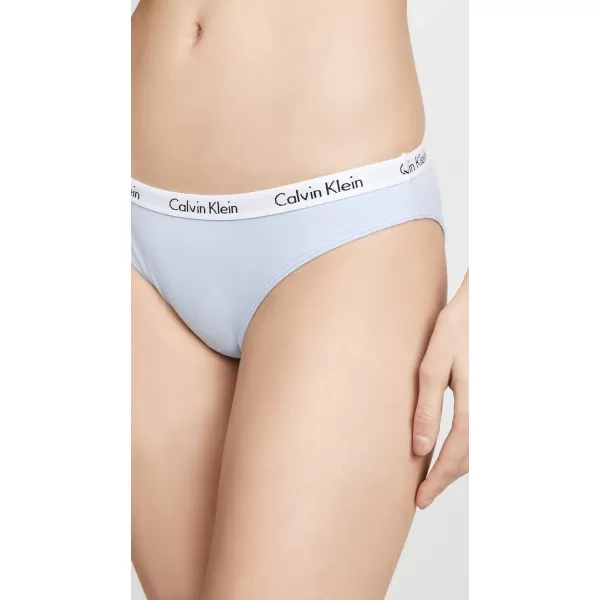 Calvin Klein Womens Carousel Logo Cotton Stretch Bikini Panties 3 Pack3 Raspberry JamDusty PeriwinkleWhim