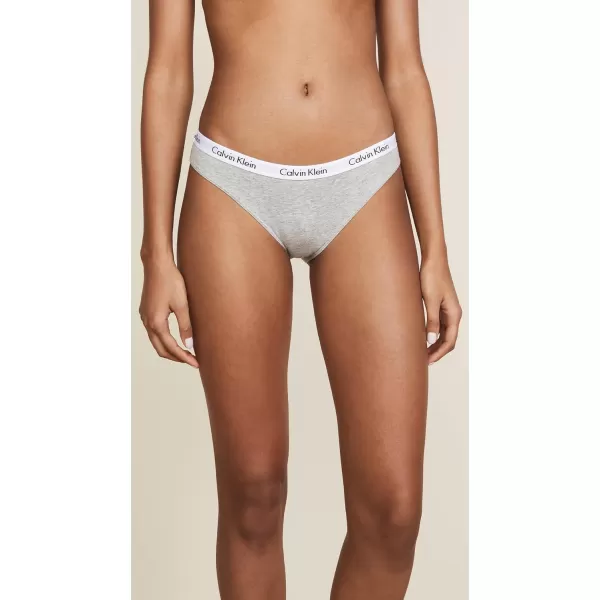 Calvin Klein Womens Carousel Logo Cotton Stretch Bikini Panties 3 PackBlackWhiteGrey