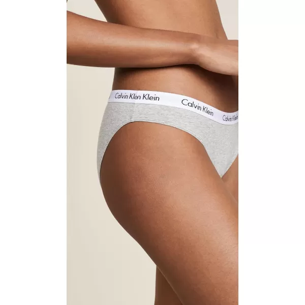 Calvin Klein Womens Carousel Logo Cotton Stretch Bikini Panties 3 PackBlackWhiteGrey