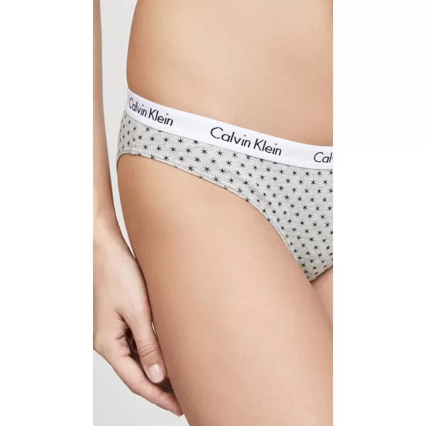 Calvin Klein Womens Carousel Logo Cotton Stretch Bikini Panties 3 PackTemperBlackTwinkle Star