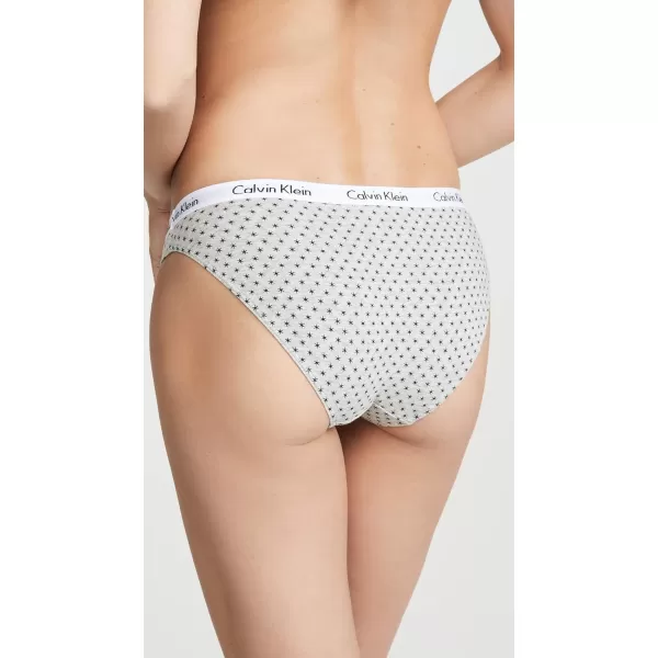 Calvin Klein Womens Carousel Logo Cotton Stretch Bikini Panties 3 PackTemperBlackTwinkle Star