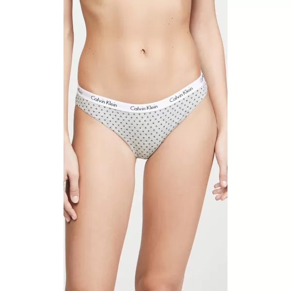 Calvin Klein Womens Carousel Logo Cotton Stretch Bikini Panties 3 PackTemperBlackTwinkle Star