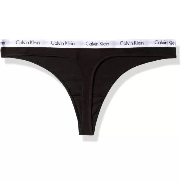 Calvin Klein Womens Carousel Logo Cotton Thong Multipack Panty3 BlackWhiteStellar