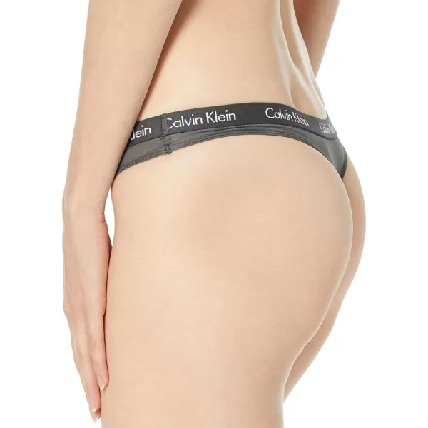 Calvin Klein Womens Carousel Logo Cotton Thong Multipack PantyBlackAshford GreyFresh Taupe