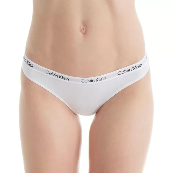 Calvin Klein Womens Carousel Logo Cotton Thong Multipack PantyBlackWhiteGrey