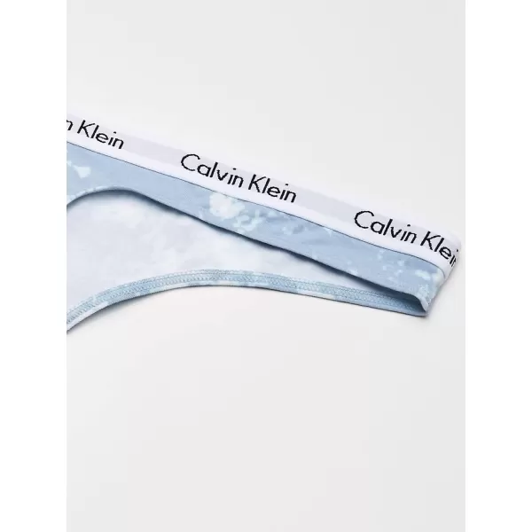 Calvin Klein Womens Carousel Logo Cotton Thong Multipack PantyGry HtrScorched DnmMorongo Clouds Blue Fog