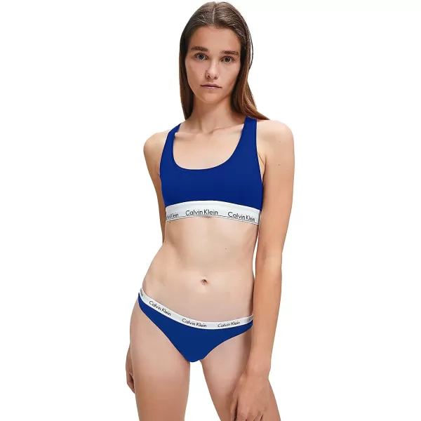 Calvin Klein Womens Carousel Logo Cotton Thong Multipack PantyRainer Stripe Strawberry ShakeRoyaltyBlack