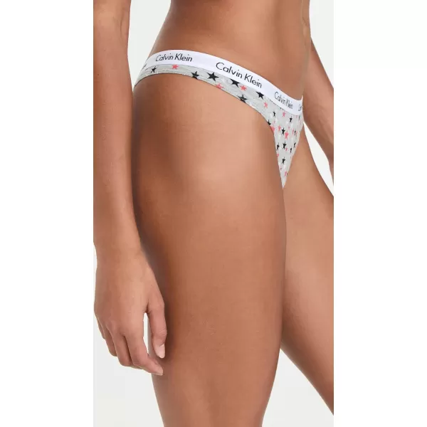 Calvin Klein Womens Carousel Logo Cotton Thong Multipack PantyTomatoTwinkleGrey HeatherBlack