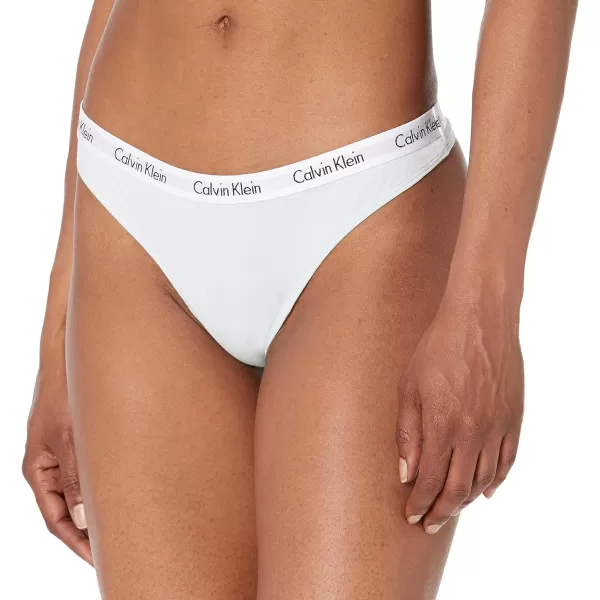 Calvin Klein Womens Carousel Logo Cotton Thong Panty5 BlackScorched DenimDragon FlyCharcoal HtrDiagonal Logo Black