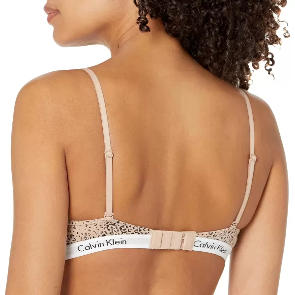 Calvin Klein Womens Carousel Triangle BraletteEvocative Animalhoney Almond