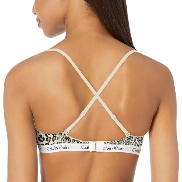 Calvin Klein Womens Carousel Triangle BraletteExquisite Leopard Whisper White