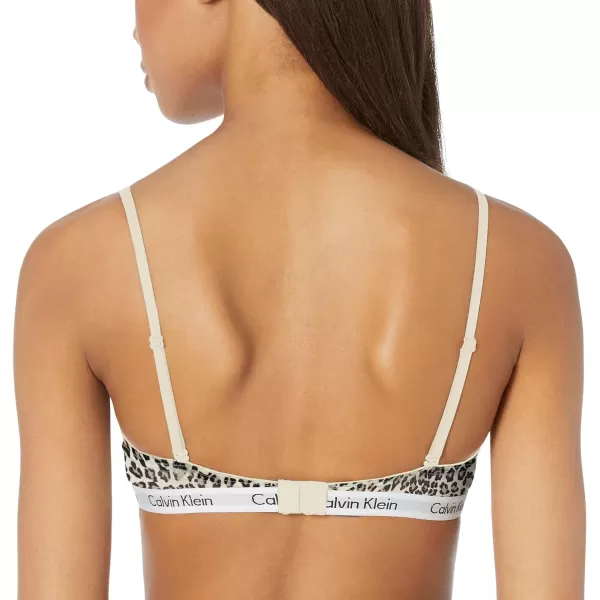 Calvin Klein Womens Carousel Triangle BraletteExquisite Leopard Whisper White