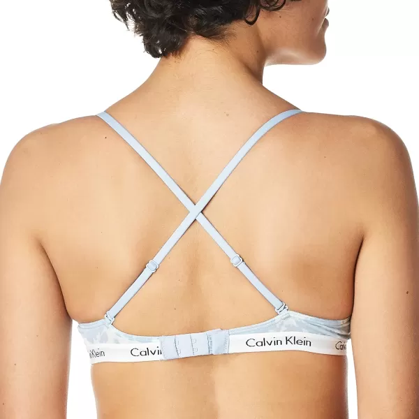 Calvin Klein Womens Carousel Triangle BraletteMorongo Clouds Blue Fog
