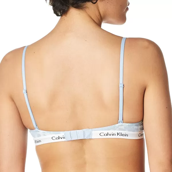 Calvin Klein Womens Carousel Triangle BraletteMorongo Clouds Blue Fog