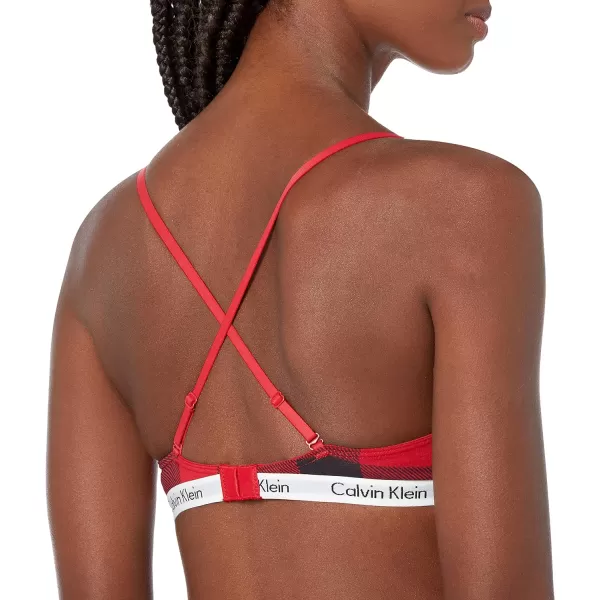 Calvin Klein Womens Carousel Triangle BraletteSmall Buffalo Checkobsess