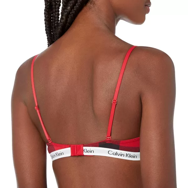 Calvin Klein Womens Carousel Triangle BraletteSmall Buffalo Checkobsess