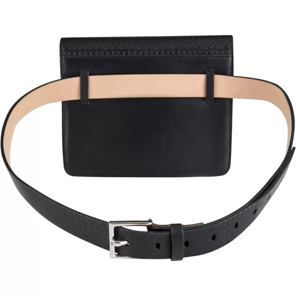 Calvin Klein Womens Casual Fashion Removable Belt BagBlack Embossed