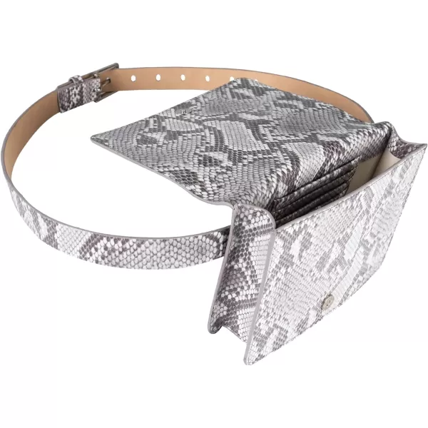 Calvin Klein Womens Casual Fashion Removable Belt BagGreyWhite Embossed