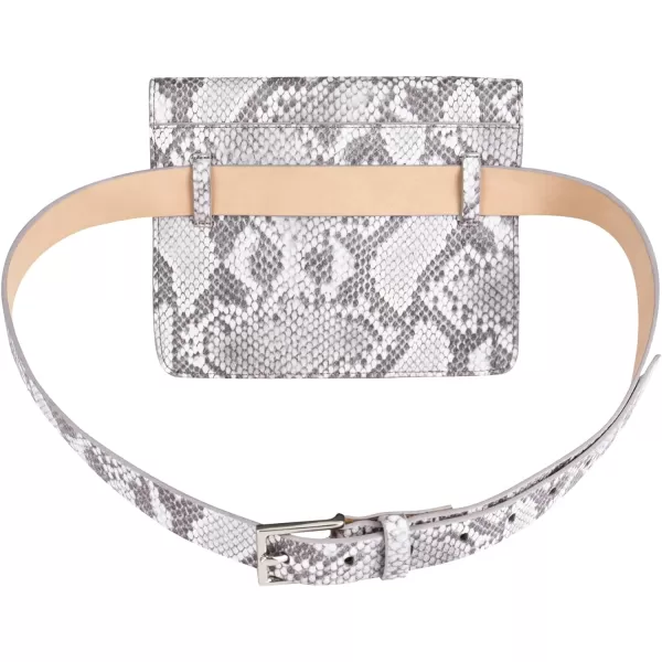 Calvin Klein Womens Casual Fashion Removable Belt BagGreyWhite Embossed