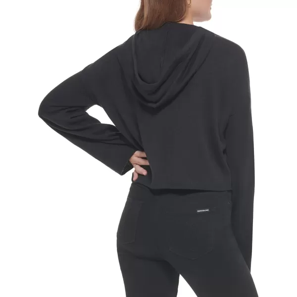 Calvin Klein Womens Chain Stitch VNeck SweaterBlack