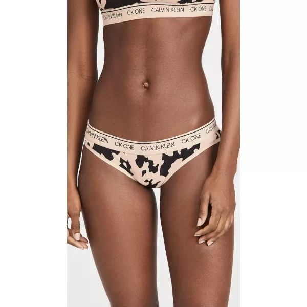 Calvin Klein Womens Ck One Cotton Bikini PantyCut Out Printcharming Khaki