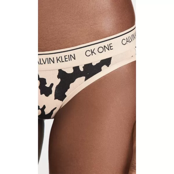 Calvin Klein Womens Ck One Cotton Bikini PantyCut Out Printcharming Khaki