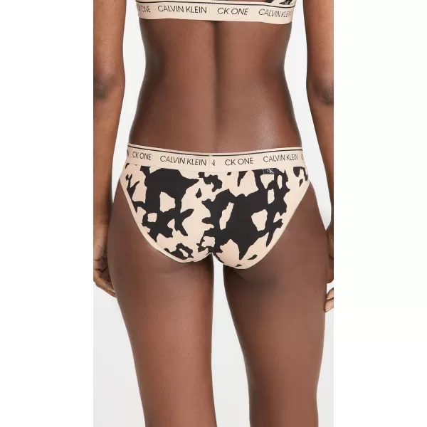 Calvin Klein Womens Ck One Cotton Bikini PantyCut Out Printcharming Khaki