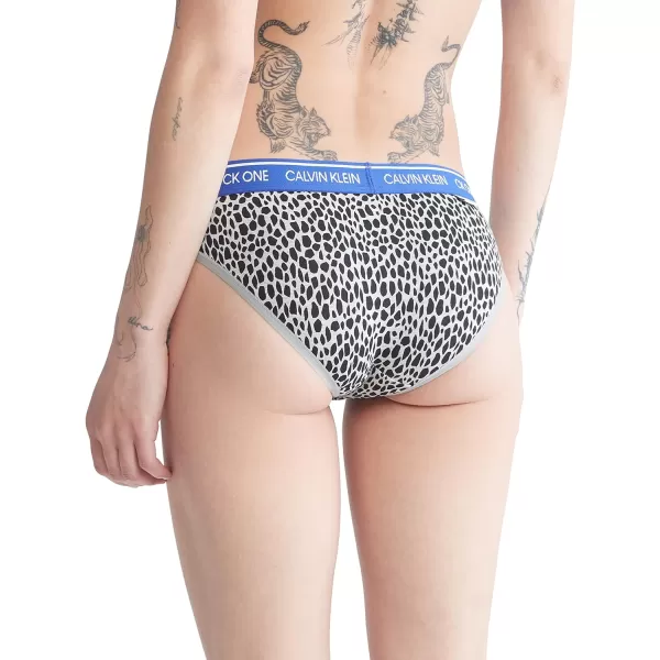 Calvin Klein Womens Ck One Cotton Bikini PantyMini Giraffe Printgrey Heather