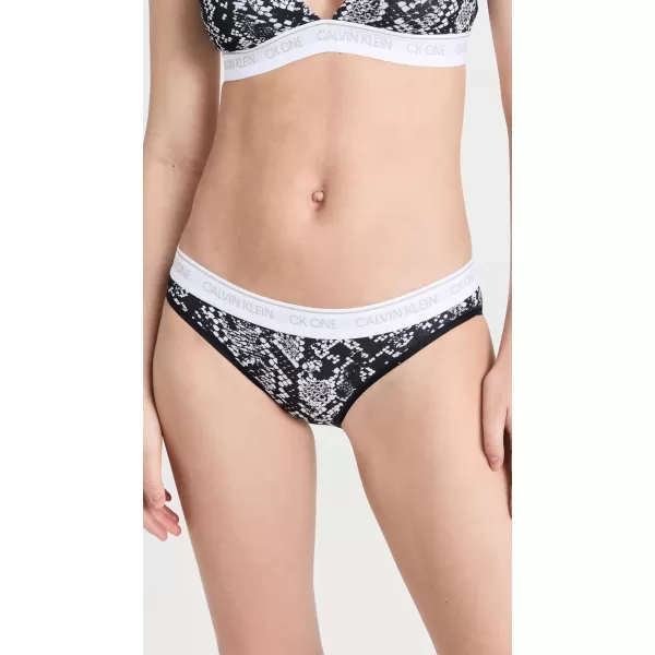 Calvin Klein Womens Ck One Cotton Bikini PantyRattlesnake Printblack