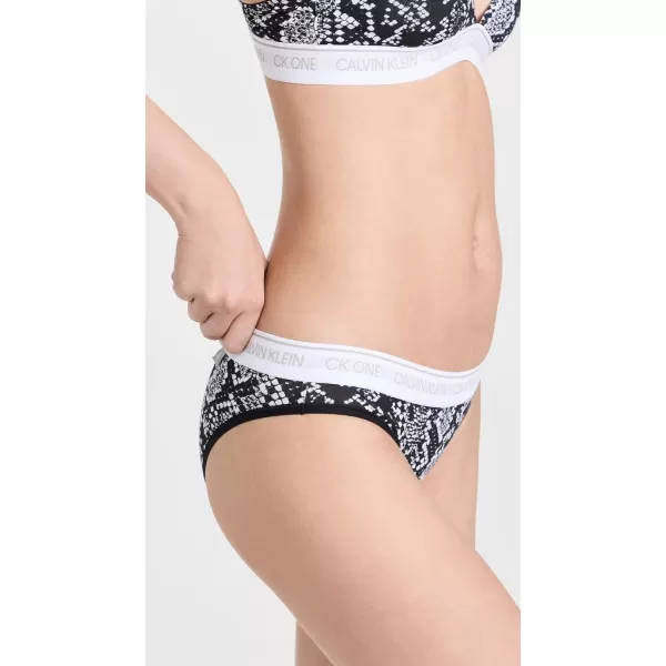 Calvin Klein Womens Ck One Cotton Bikini PantyRattlesnake Printblack