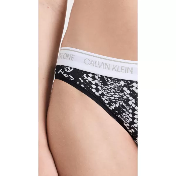 Calvin Klein Womens Ck One Cotton Bikini PantyRattlesnake Printblack