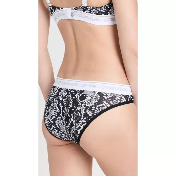 Calvin Klein Womens Ck One Cotton Bikini PantyRattlesnake Printblack
