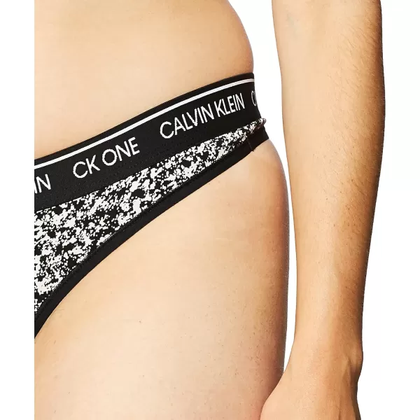 Calvin Klein Womens Ck One Cotton Thong PantyComposition Print