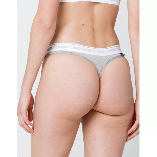 Calvin Klein Womens Ck One Cotton Thong PantyGrey Heather