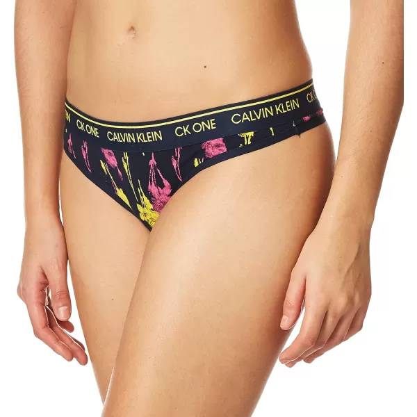 Calvin Klein Womens Ck One Cotton Thong PantySweet Rosie Print