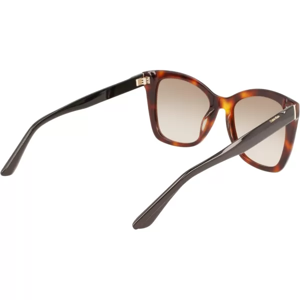 Calvin Klein Womens Ck22530s Rectangular SunglassesBrown Havana