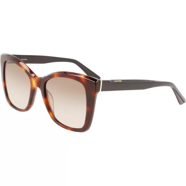 Calvin Klein Womens Ck22530s Rectangular SunglassesBrown Havana