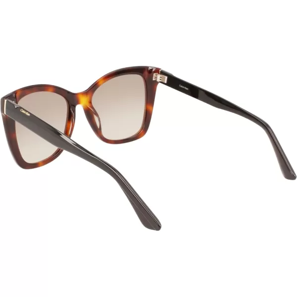 Calvin Klein Womens Ck22530s Rectangular SunglassesBrown Havana