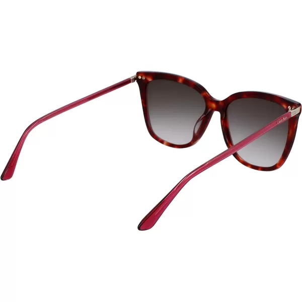 Calvin Klein Womens Ck22532s Rectangular SunglassesBurgundy Havana