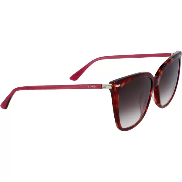 Calvin Klein Womens Ck22532s Rectangular SunglassesBurgundy Havana