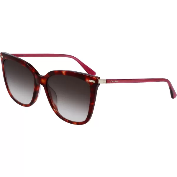 Calvin Klein Womens Ck22532s Rectangular SunglassesBurgundy Havana