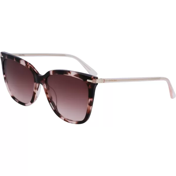 Calvin Klein Womens Ck22532s Rectangular SunglassesRose Tortoise