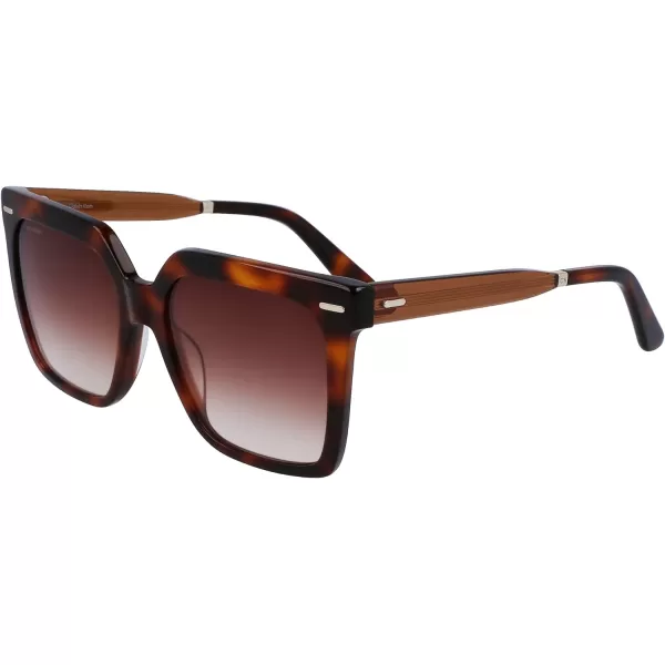 Calvin Klein Womens Ck22534s Square SunglassesBrown Havana