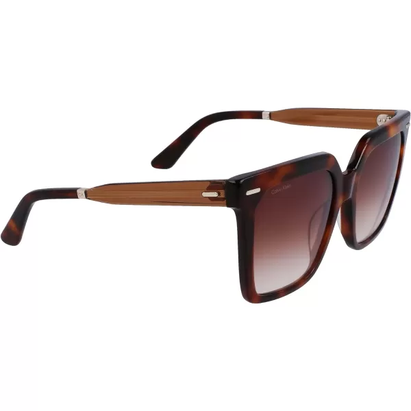 Calvin Klein Womens Ck22534s Square SunglassesBrown Havana