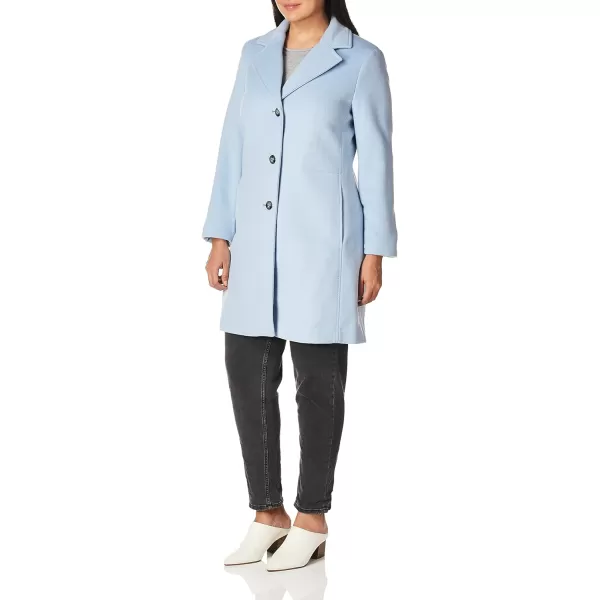 Calvin Klein Womens Classic Cashmere Wool Blend CoatPastel Blue