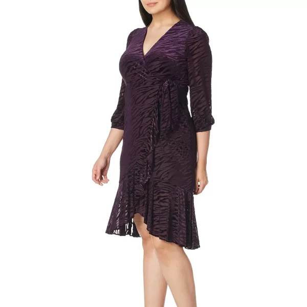 Calvin Klein Womens Classic Wrap DressAubergine